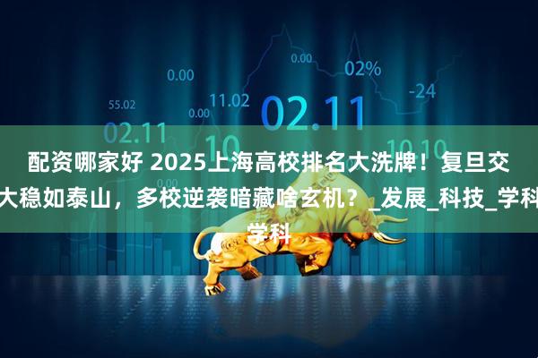 配资哪家好 2025上海高校排名大洗牌!复旦交大稳如泰山,多校逆袭暗藏啥玄机?_发展_科技_学科