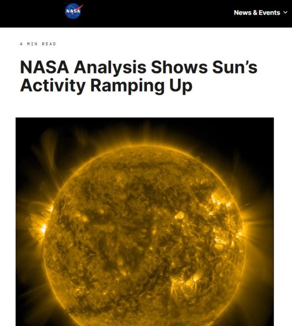 配查查 NASA称“太阳正逐渐苏醒”
